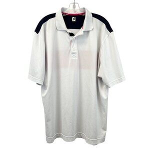 FJ Men’s Short Sleeve Polo Shirt White/Multi Colorblock Size XL